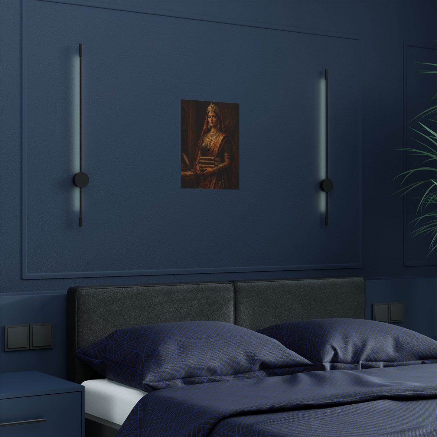 Regal Indian Princess Satin Poster — Vintage Royal Portrait Wall Art (300gsm)