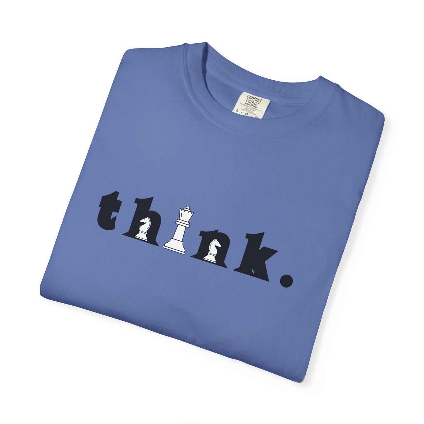 Think Chess T-Shirt — Minimalist 'think.' Graphic Tee with Chess Pieces