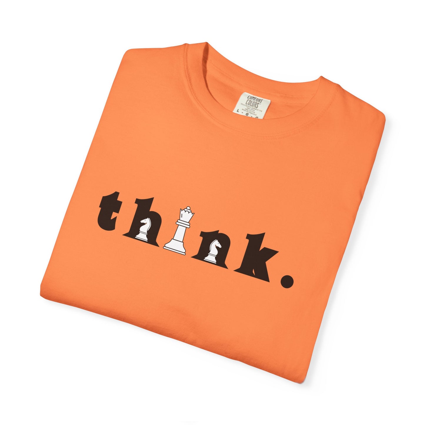 Think Chess T-Shirt — Minimalist 'think.' Graphic Tee with Chess Pieces