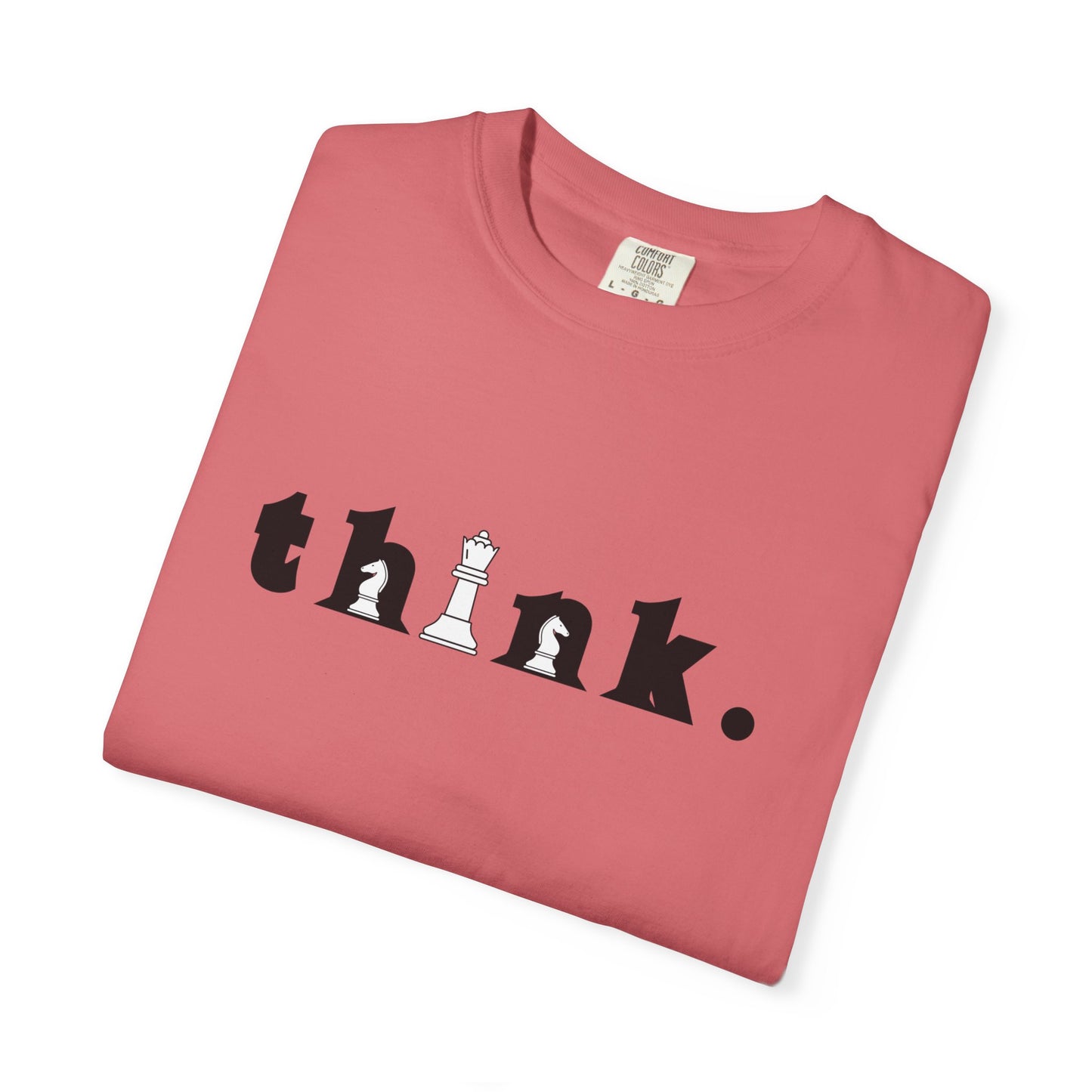 Think Chess T-Shirt — Minimalist 'think.' Graphic Tee with Chess Pieces
