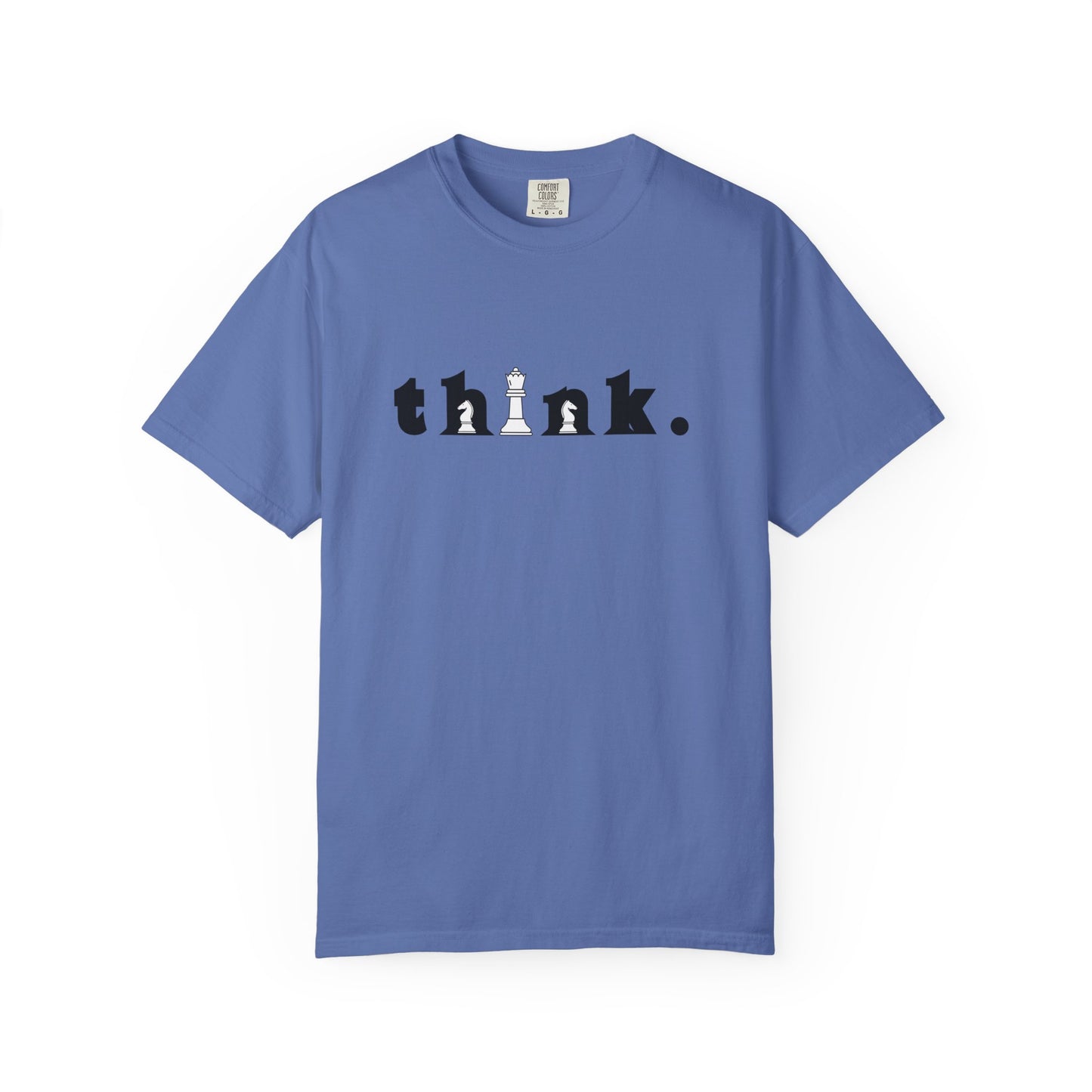 Think Chess T-Shirt — Minimalist 'think.' Graphic Tee with Chess Pieces