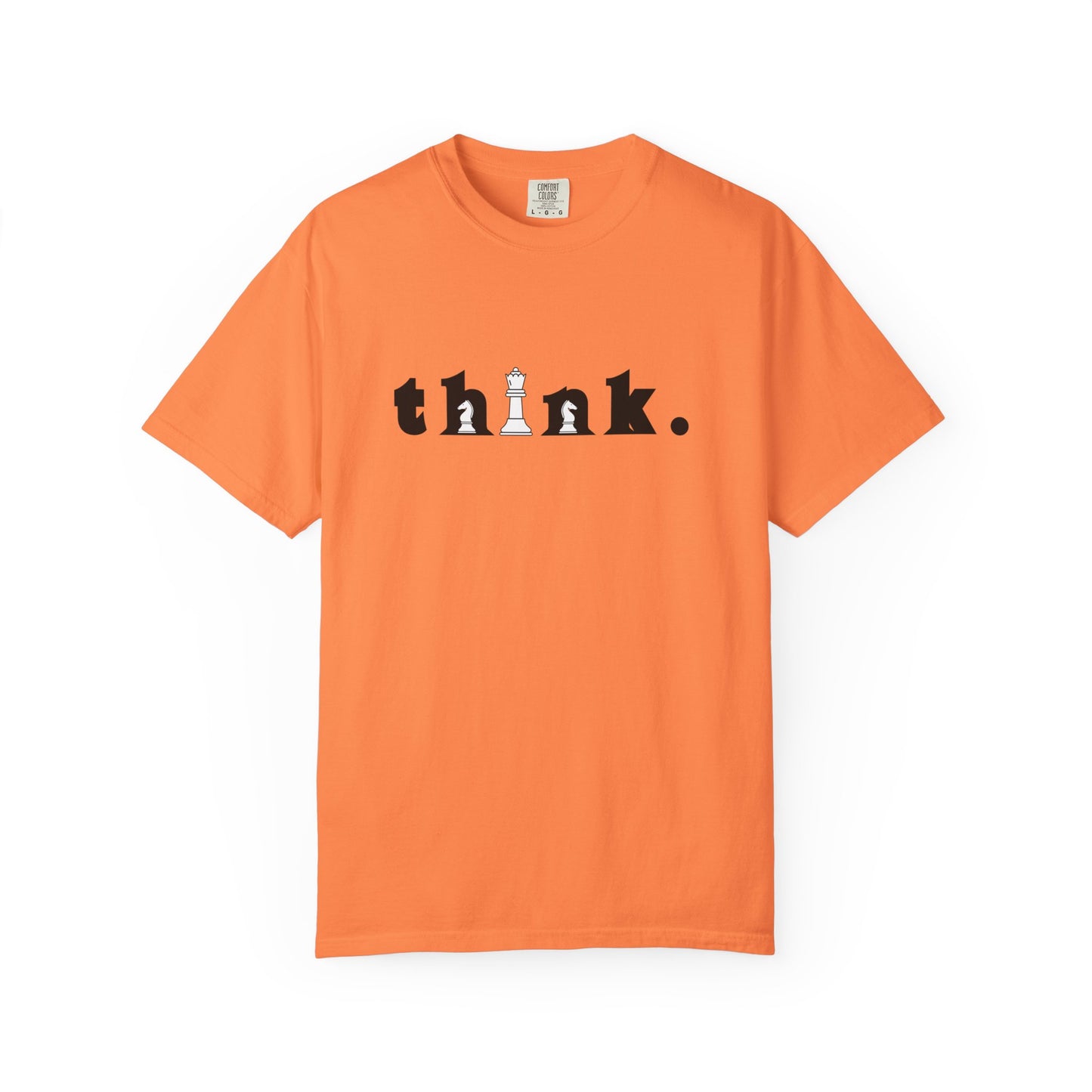 Think Chess T-Shirt — Minimalist 'think.' Graphic Tee with Chess Pieces