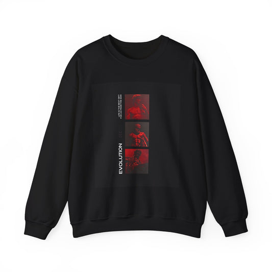 Crewneck Sweatshirt — 'Evolution' Red Photo Strip Graphic