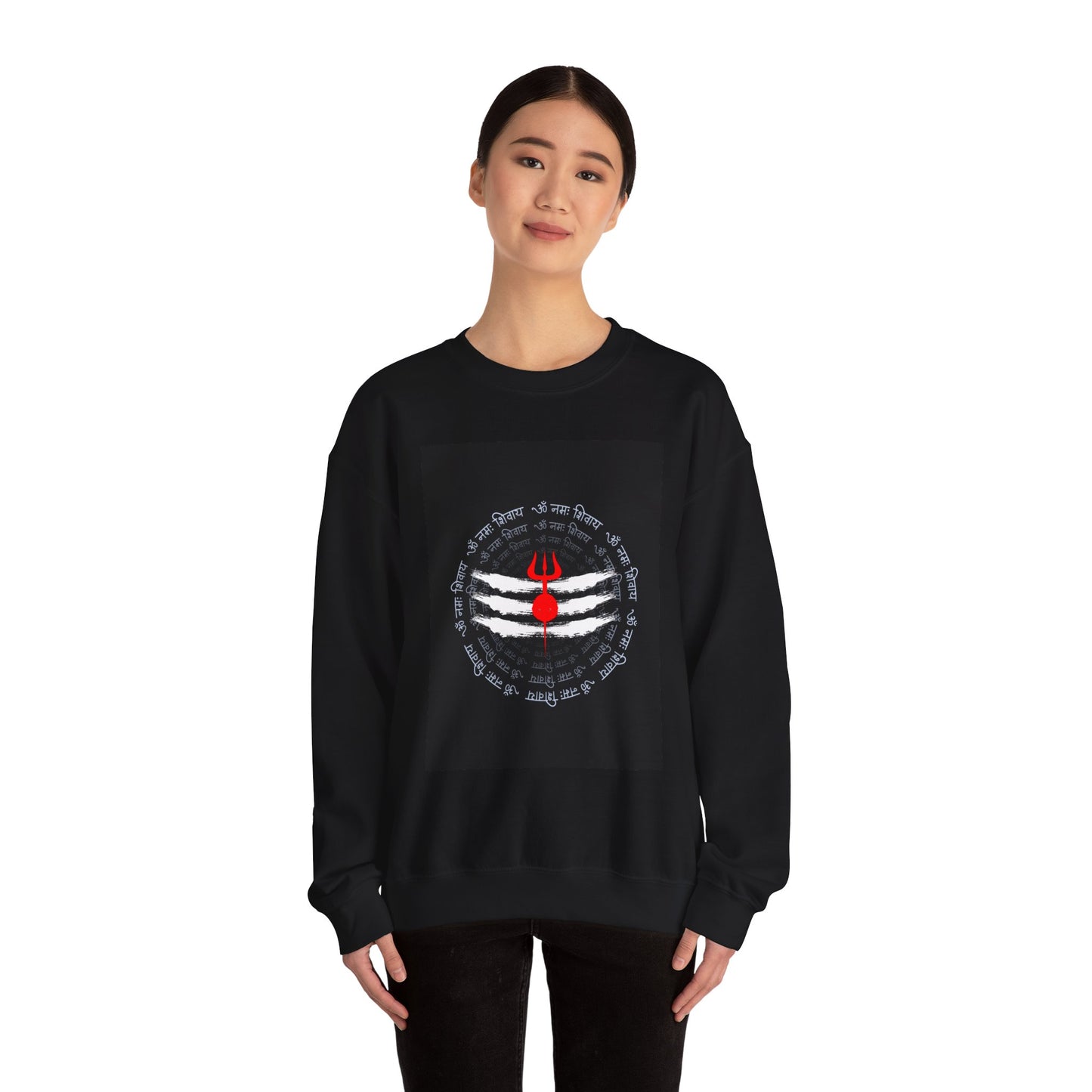 Shiva Trident Crewneck Sweatshirt — Tripundra Tilak Design