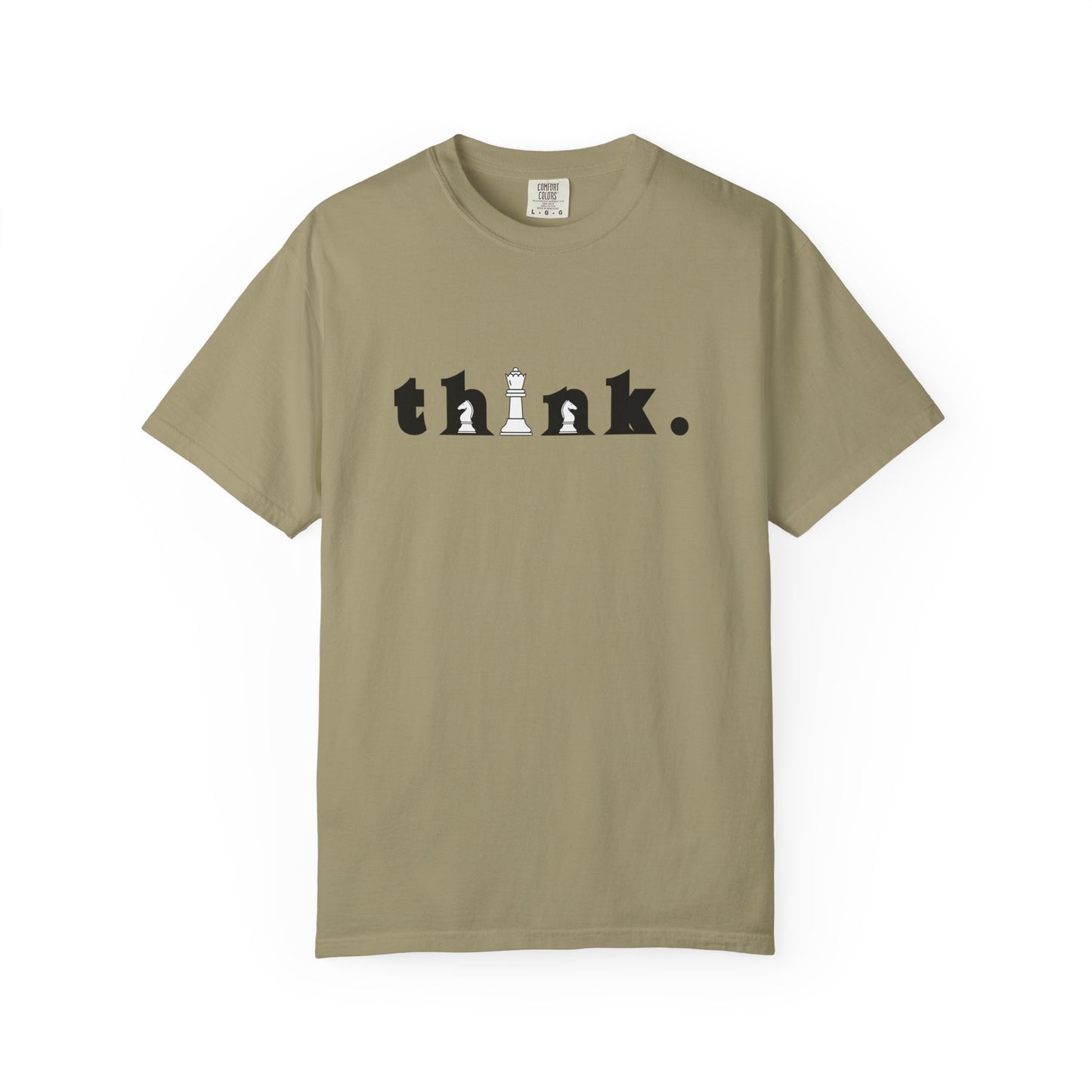 Think Chess T-Shirt — Minimalist 'think.' Graphic Tee with Chess Pieces