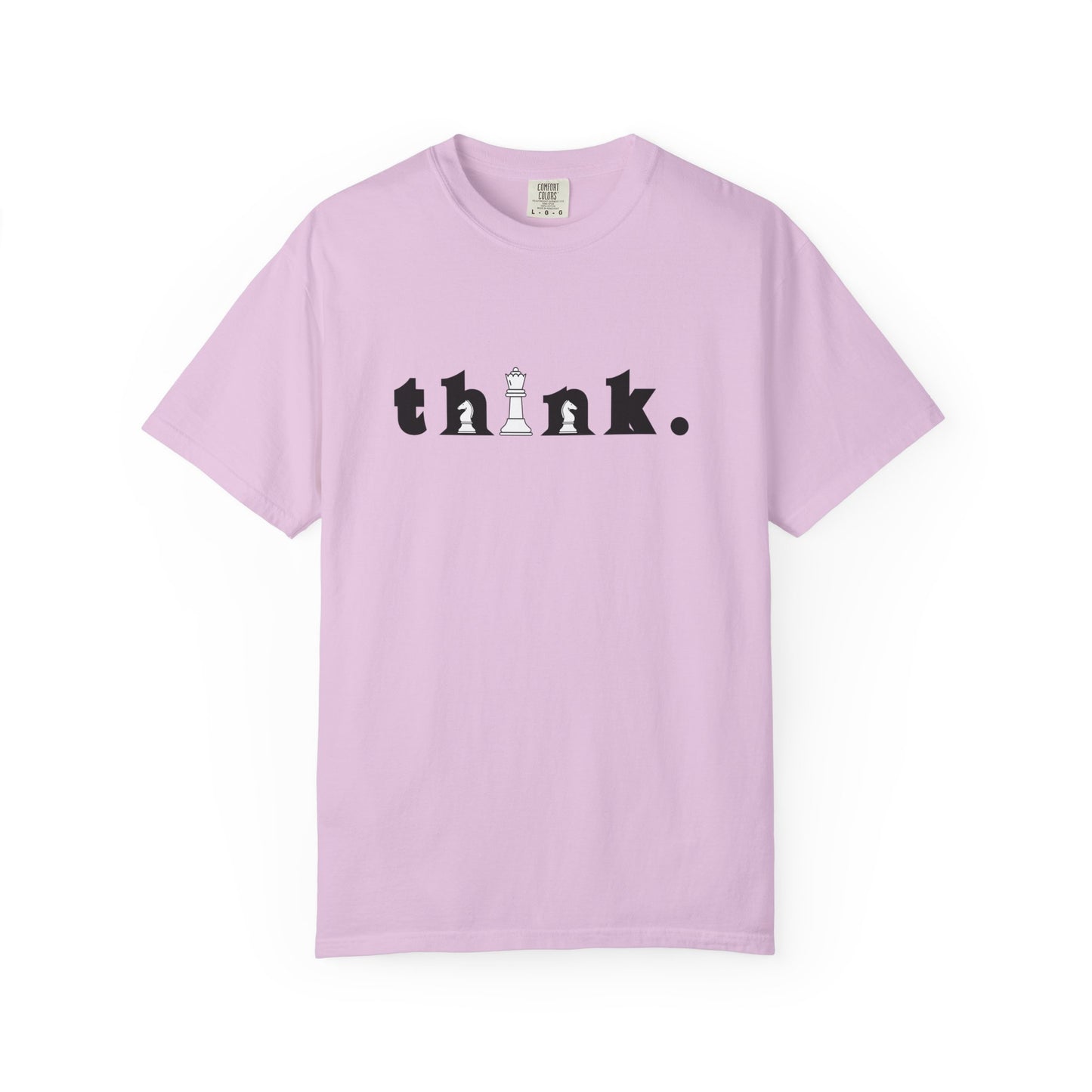 Think Chess T-Shirt — Minimalist 'think.' Graphic Tee with Chess Pieces