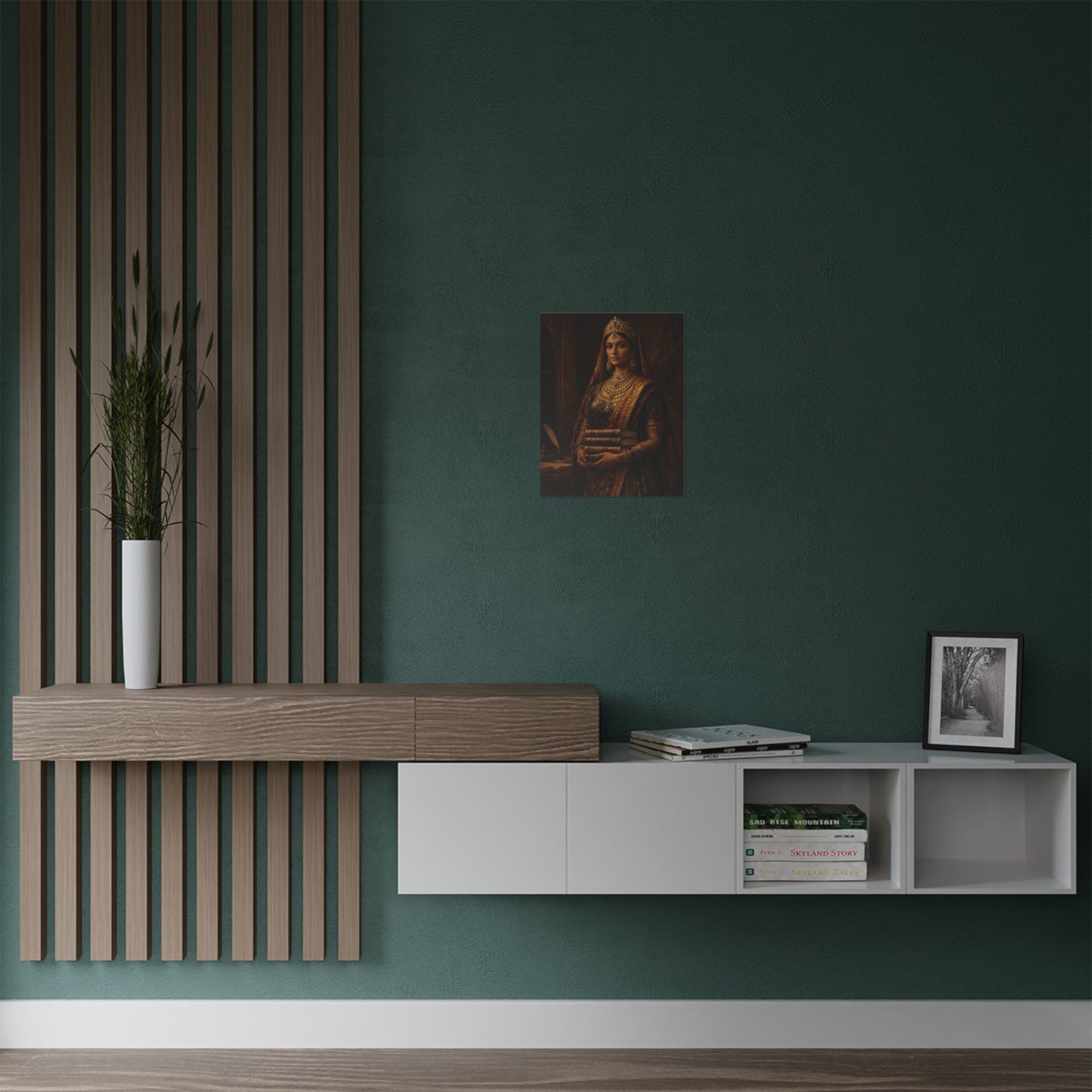 Regal Indian Princess Satin Poster — Vintage Royal Portrait Wall Art (300gsm)