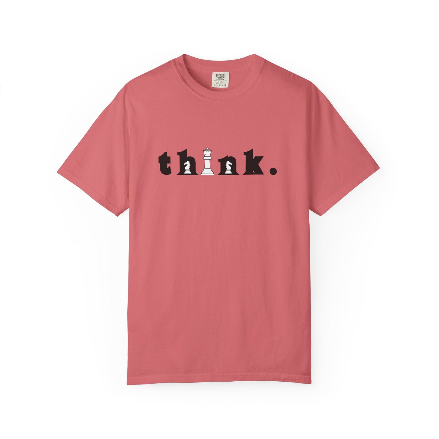 Think Chess T-Shirt — Minimalist 'think.' Graphic Tee with Chess Pieces