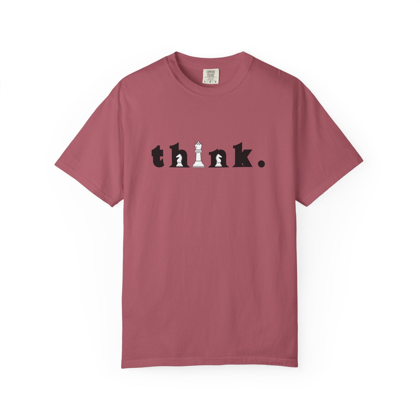 Think Chess T-Shirt — Minimalist 'think.' Graphic Tee with Chess Pieces
