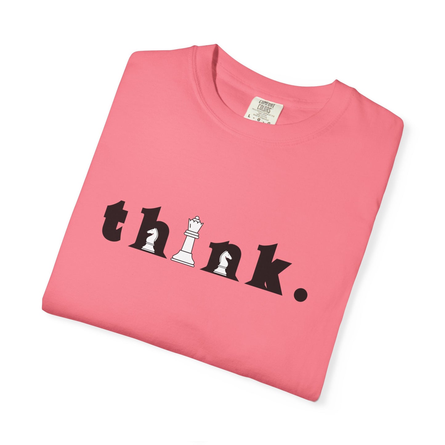 Think Chess T-Shirt — Minimalist 'think.' Graphic Tee with Chess Pieces