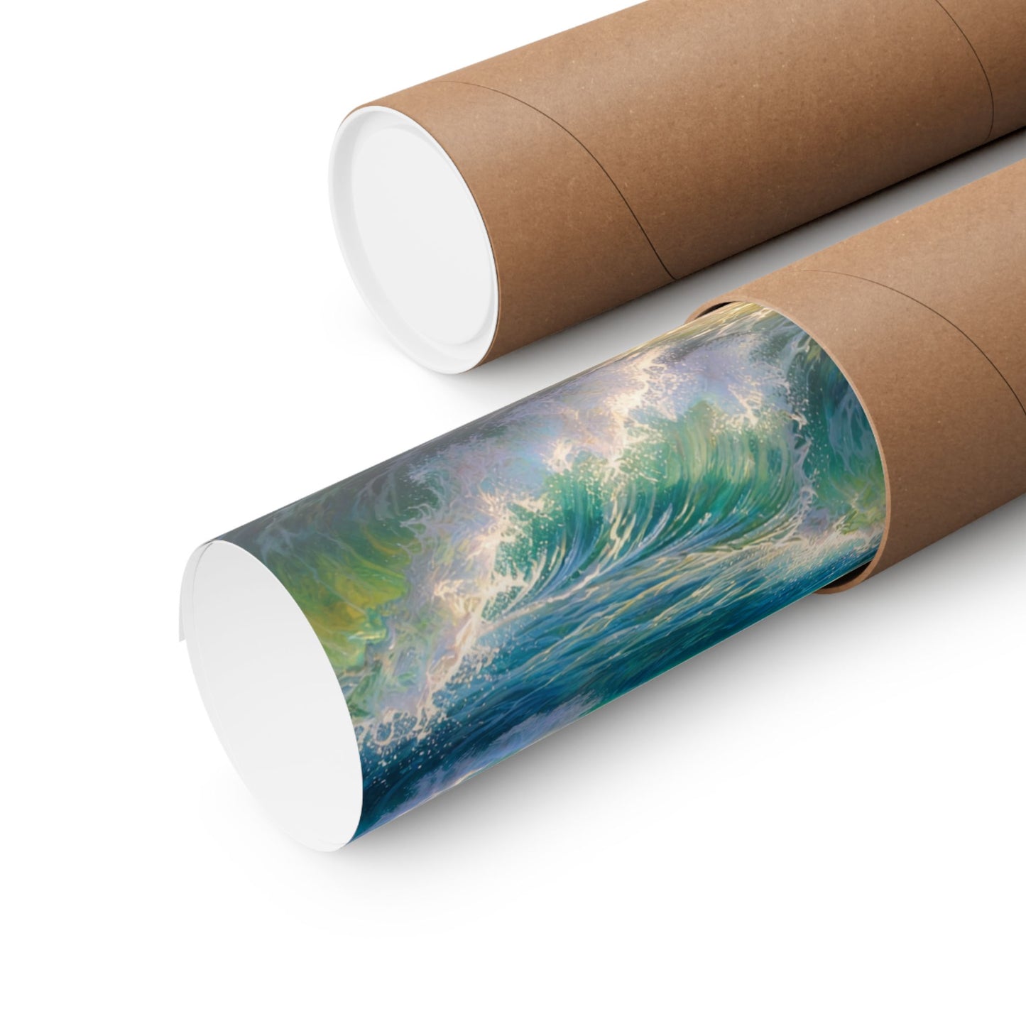 Roaring Sea Matte Vertical Poster — Sunlit Ocean Wall Art for Living Room