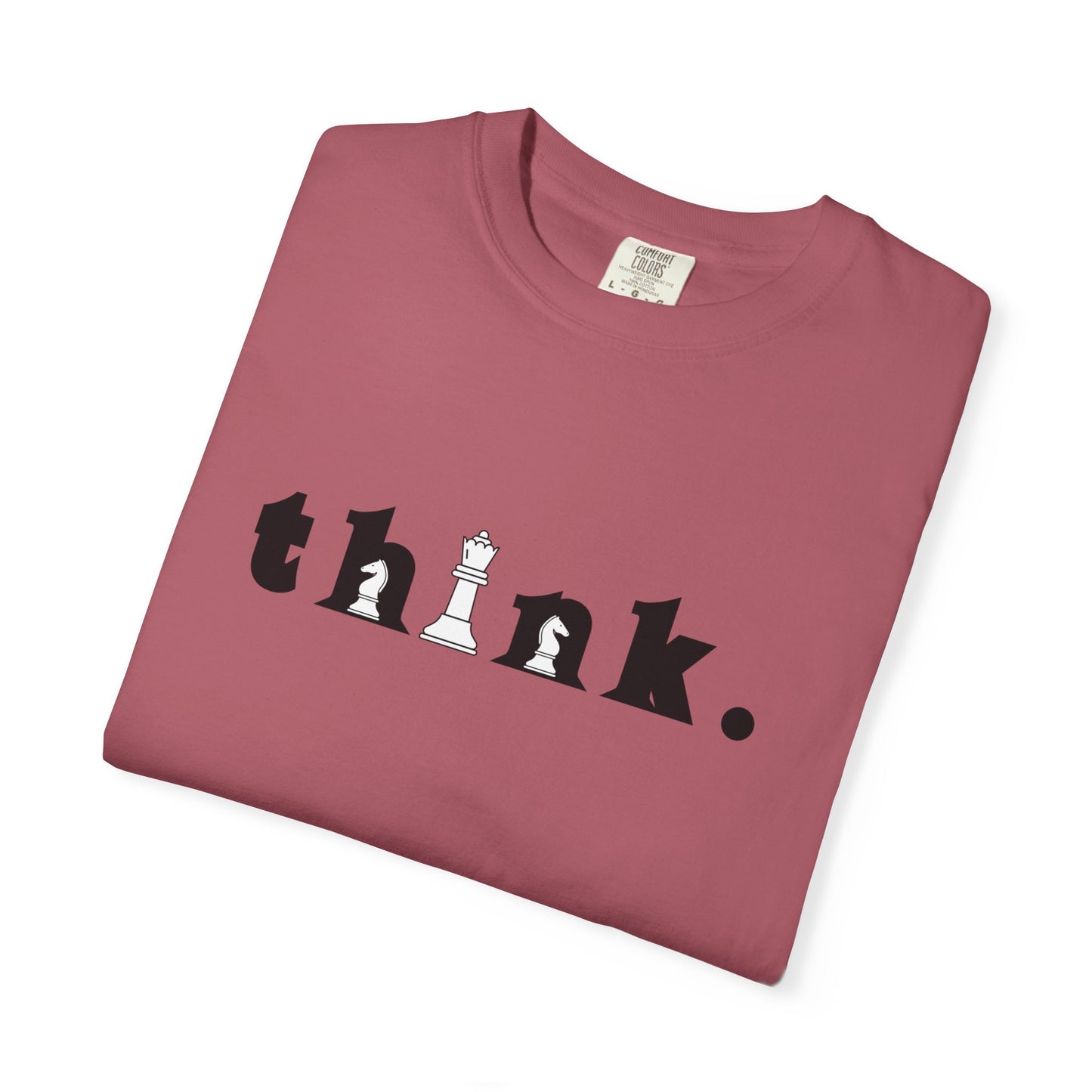 Think Chess T-Shirt — Minimalist 'think.' Graphic Tee with Chess Pieces