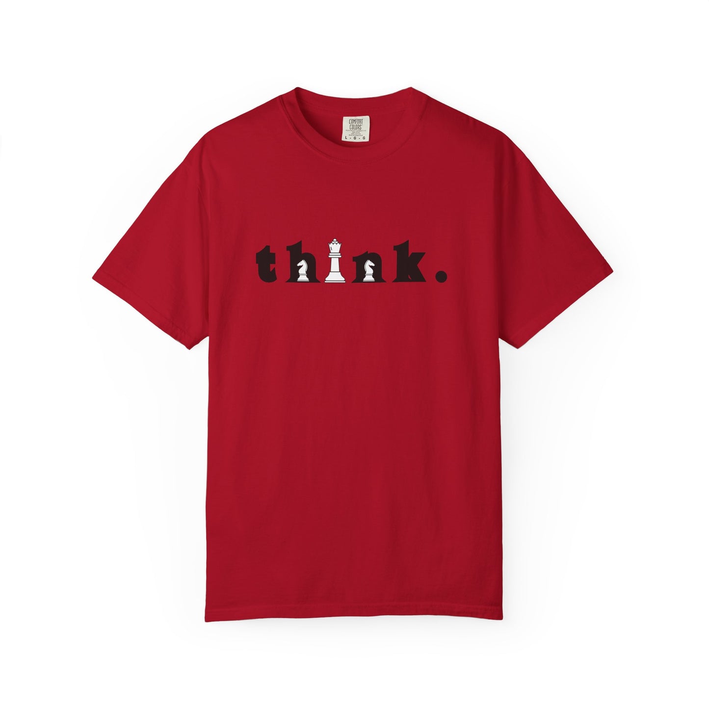 Think Chess T-Shirt — Minimalist 'think.' Graphic Tee with Chess Pieces