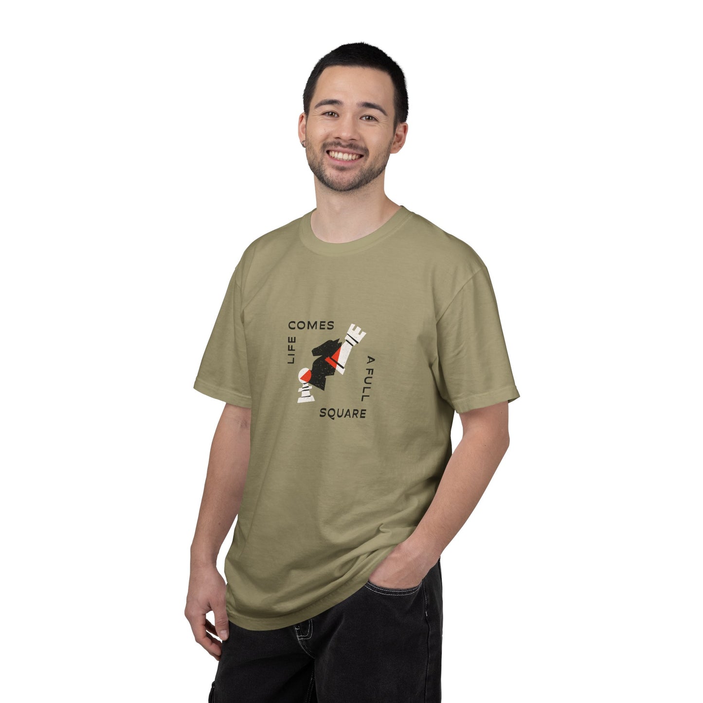 Square Life Graphic T-shirt — 'Life Comes Full Square' Retro Skate Design